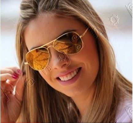 RayBan Aviador dourado espelhado